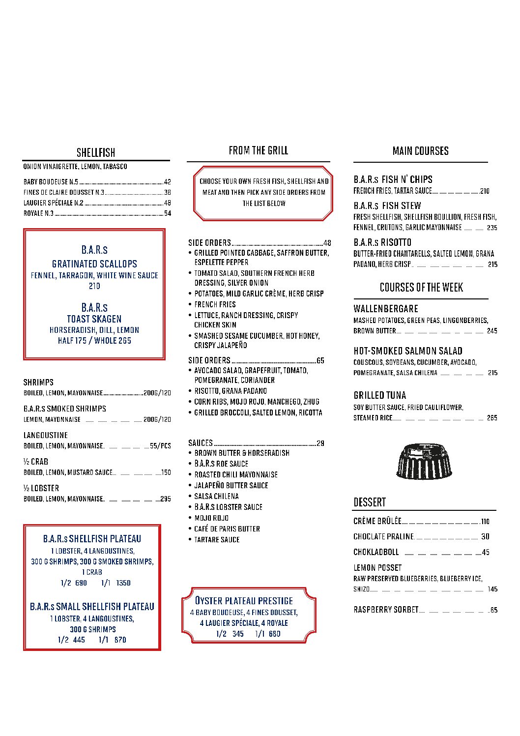 Lunch menu w.42