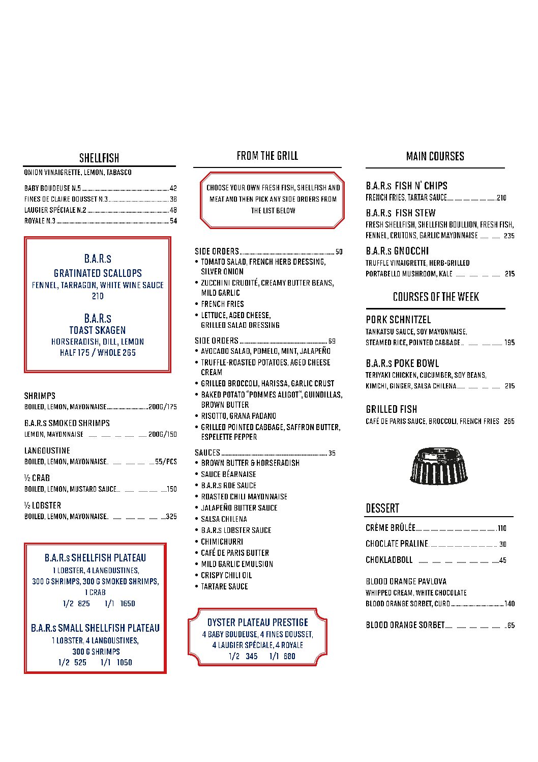Lunch menu w.15